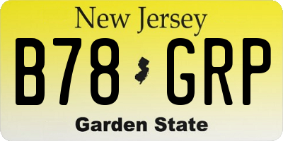 NJ license plate B78GRP