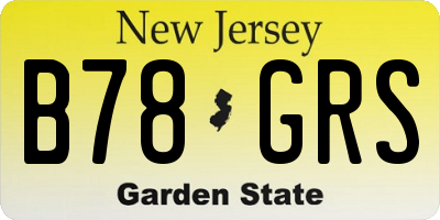 NJ license plate B78GRS