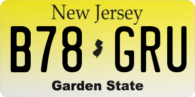 NJ license plate B78GRU
