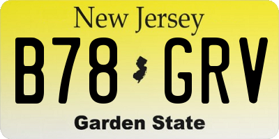 NJ license plate B78GRV