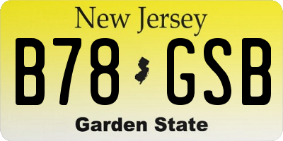 NJ license plate B78GSB