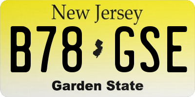 NJ license plate B78GSE