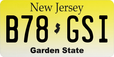 NJ license plate B78GSI