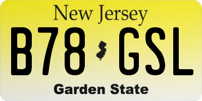 NJ license plate B78GSL