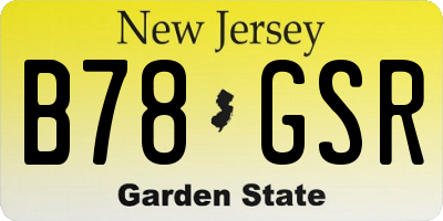 NJ license plate B78GSR