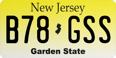 NJ license plate B78GSS