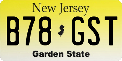 NJ license plate B78GST