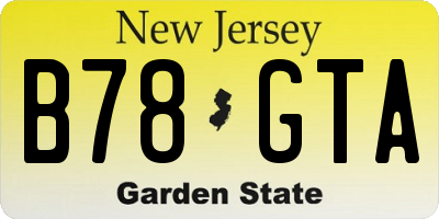 NJ license plate B78GTA