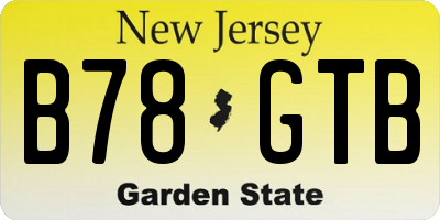 NJ license plate B78GTB