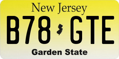 NJ license plate B78GTE