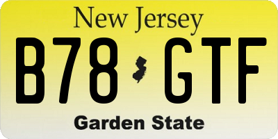 NJ license plate B78GTF