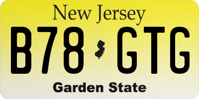 NJ license plate B78GTG