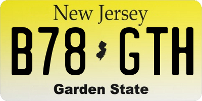 NJ license plate B78GTH