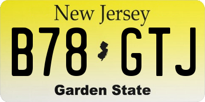 NJ license plate B78GTJ
