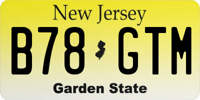NJ license plate B78GTM