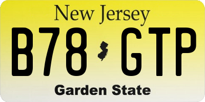 NJ license plate B78GTP