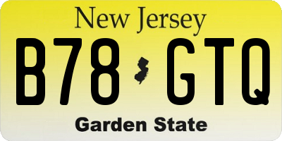 NJ license plate B78GTQ