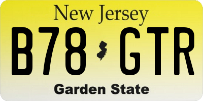 NJ license plate B78GTR