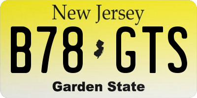 NJ license plate B78GTS