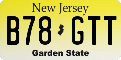 NJ license plate B78GTT