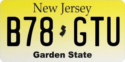 NJ license plate B78GTU