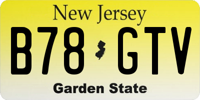 NJ license plate B78GTV