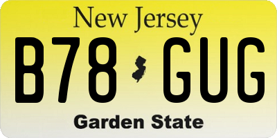 NJ license plate B78GUG
