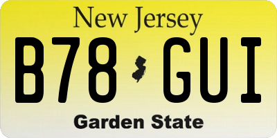 NJ license plate B78GUI