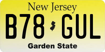 NJ license plate B78GUL