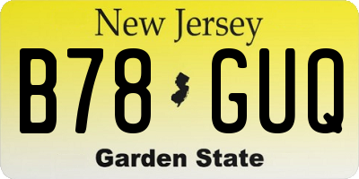 NJ license plate B78GUQ
