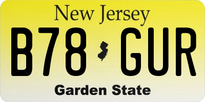 NJ license plate B78GUR