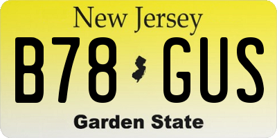 NJ license plate B78GUS