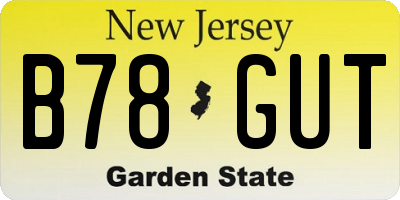NJ license plate B78GUT