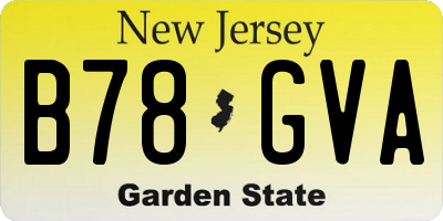 NJ license plate B78GVA