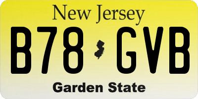 NJ license plate B78GVB