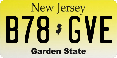 NJ license plate B78GVE