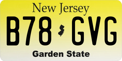 NJ license plate B78GVG