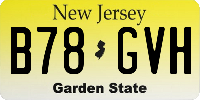 NJ license plate B78GVH