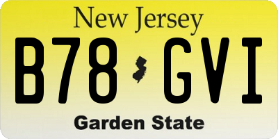 NJ license plate B78GVI