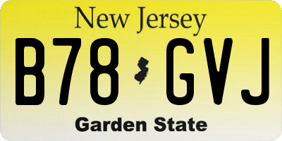NJ license plate B78GVJ