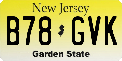 NJ license plate B78GVK