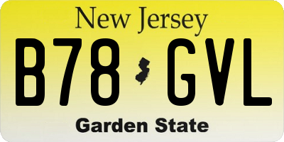 NJ license plate B78GVL