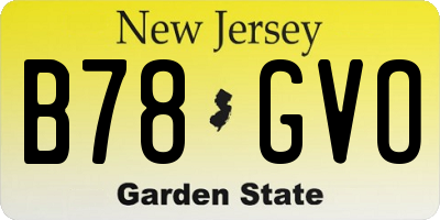 NJ license plate B78GVO