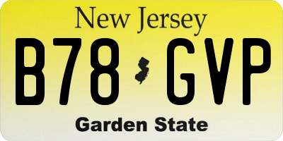 NJ license plate B78GVP