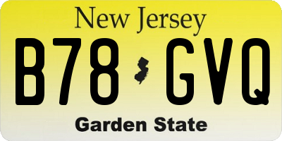 NJ license plate B78GVQ