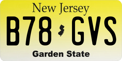 NJ license plate B78GVS