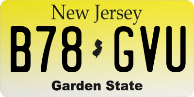 NJ license plate B78GVU
