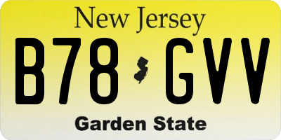 NJ license plate B78GVV