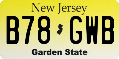 NJ license plate B78GWB