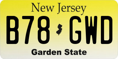 NJ license plate B78GWD